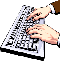 An image containing a picture of hands typing at a computer keyboard